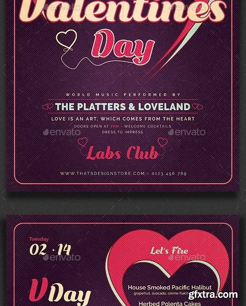 GraphicRiver - Valentines Day Flyer + Menu Templates V9 19308785