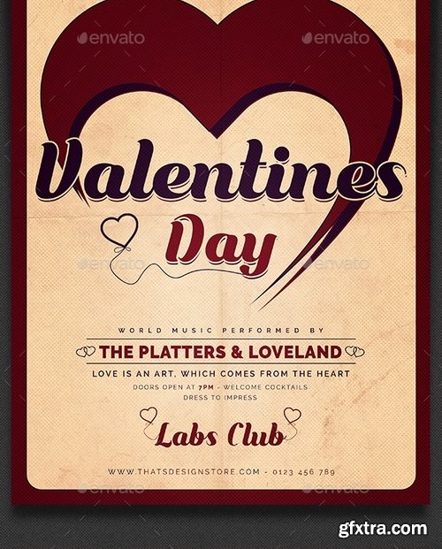 GraphicRiver - Valentines Day Flyer + Menu Templates V9 19308785