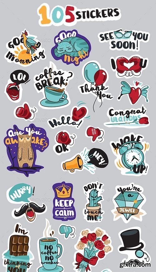 GraphicRiver - Hello Stickers 19371414