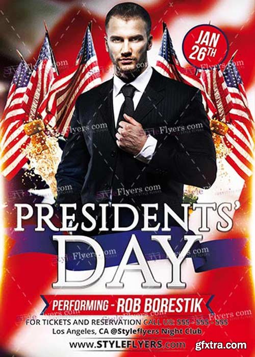 Presidents Day V5 PSD Flyer Template