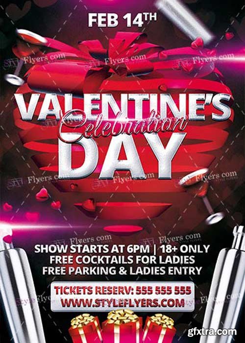 Valentine Day Celebration V8 PSD Flyer Template