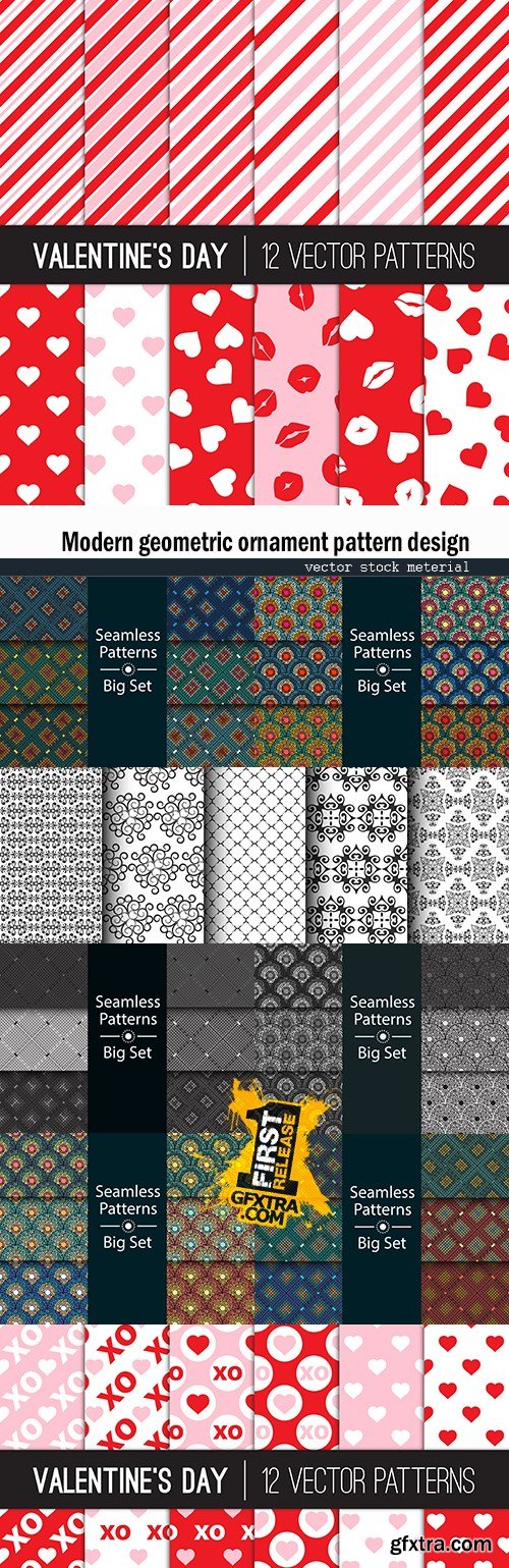 Modern geometric ornament pattern design