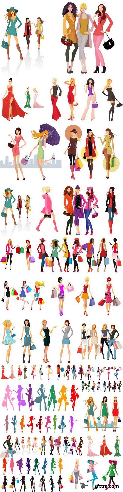 Trendy women - 29 EPS Vector Stock