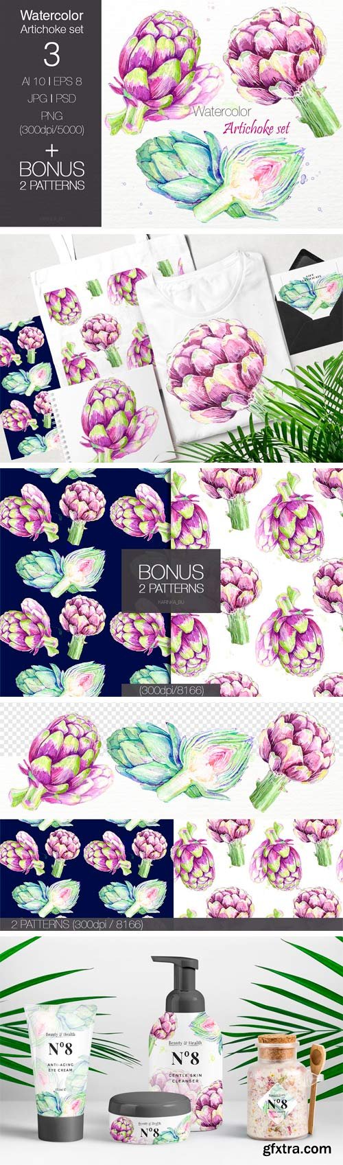 CM 1149289 - Watercolor Artichokes Set