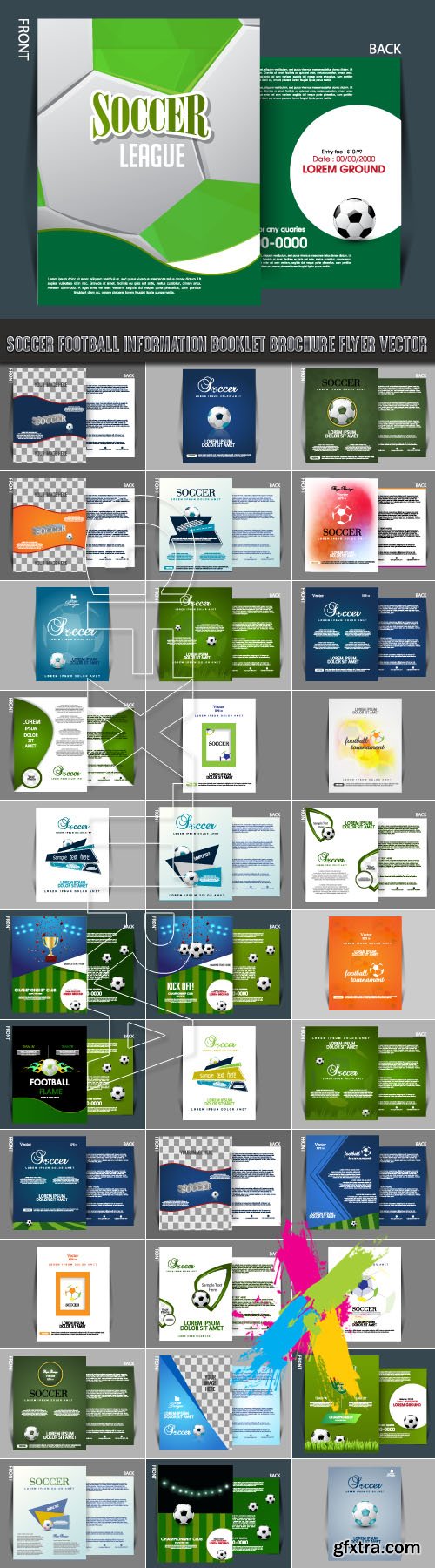 Soccer football Information booklet brochure flyer vector