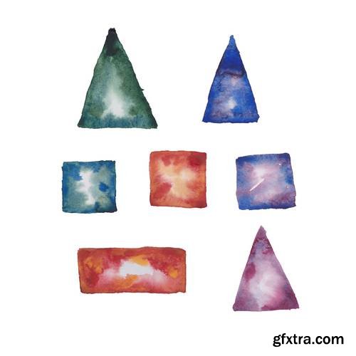 Set of Watercolor Elements