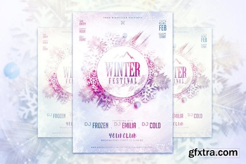 CreativeMarket Winter Festival Flyer Template 1153986