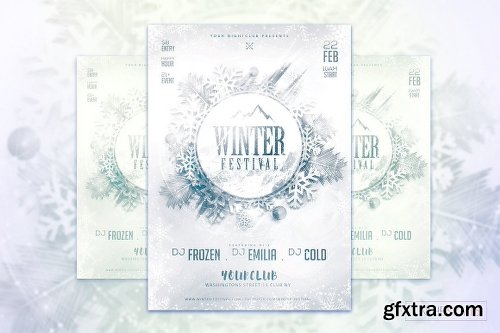 CreativeMarket Winter Festival Flyer Template 1153986