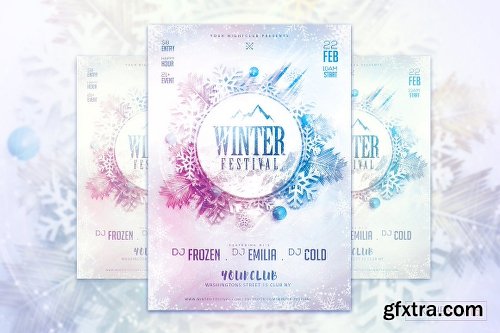 CreativeMarket Winter Festival Flyer Template 1153986