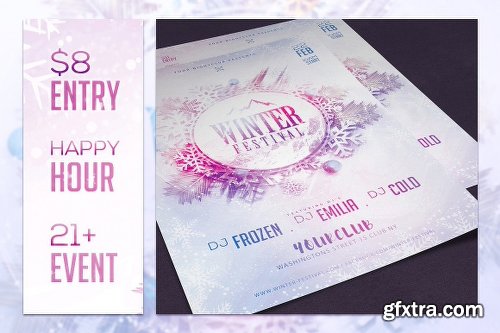 CreativeMarket Winter Festival Flyer Template 1153986