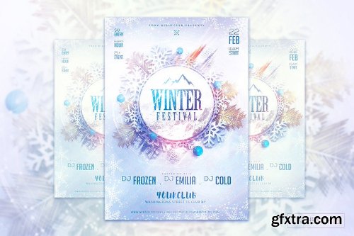 CreativeMarket Winter Festival Flyer Template 1153986