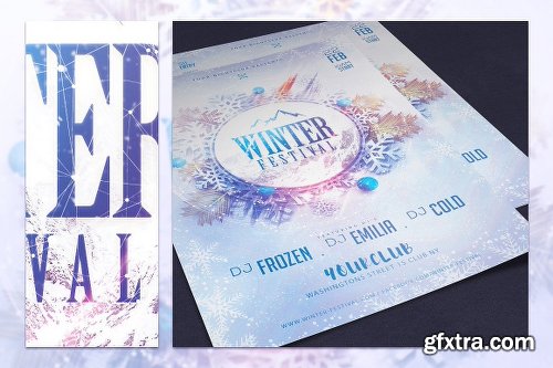 CreativeMarket Winter Festival Flyer Template 1153986