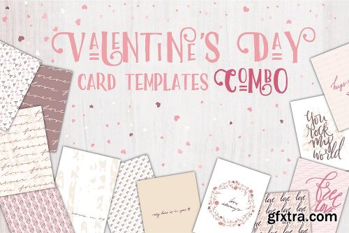 CreativeMarket Valentine's Day Card Templates Combo 1152595