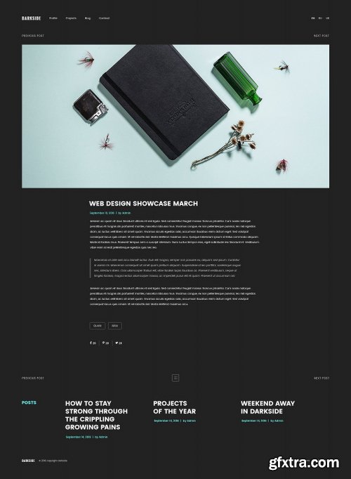 CreativeMarket Darkside — Clean & Minimal Portfolio 1153408