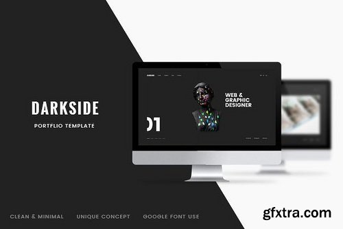 CreativeMarket Darkside — Clean & Minimal Portfolio 1153408