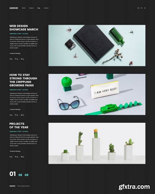 CreativeMarket Darkside — Clean & Minimal Portfolio 1153408