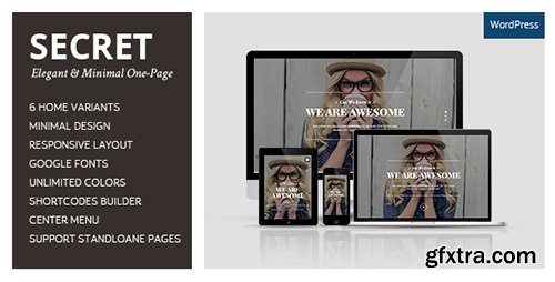 ThemeForest - SECRET v1.0 - Elegant & Minimal One-Page WordPress - 9226744