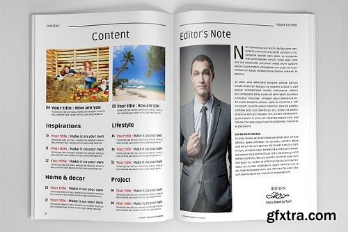 CreativeMarket A5 Magazine Template 37780