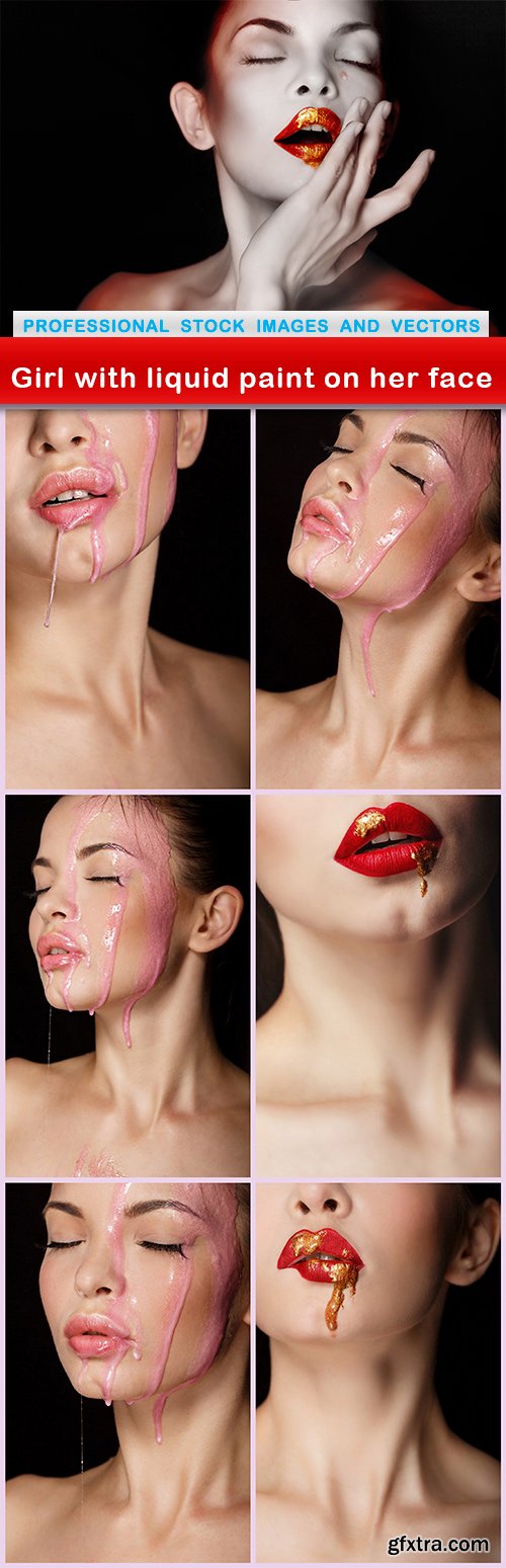 Girl with liquid paint on her face - 7 UHQ JPEG