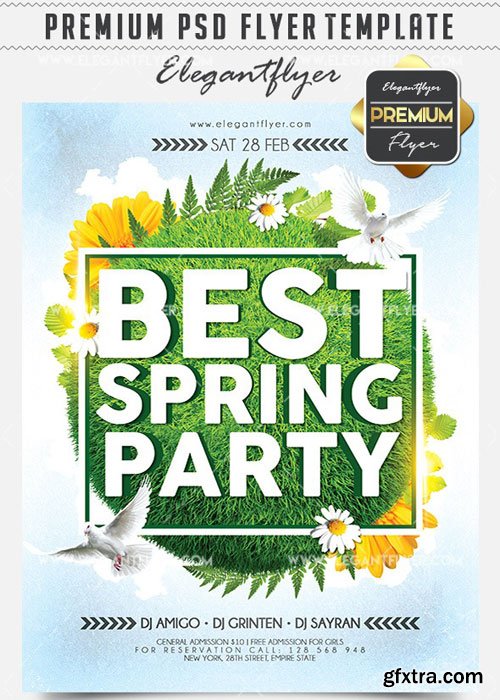 Best Spring Party Flyer PSD V11 Template + Facebook Cover