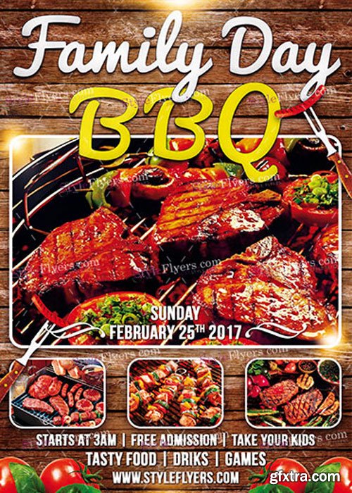 Family Day BBQ PSD V4 Flyer Template