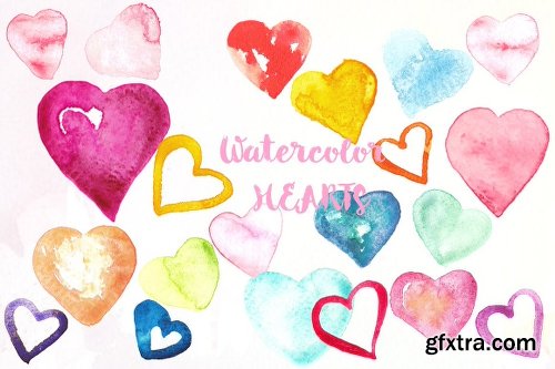 CreativeMarket Love Watercolor Bundle Valentine 1154168