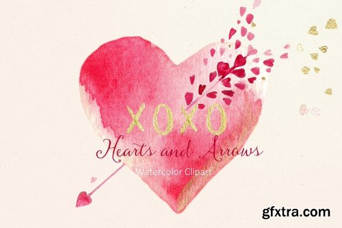 CreativeMarket Love Watercolor Bundle Valentine 1154168