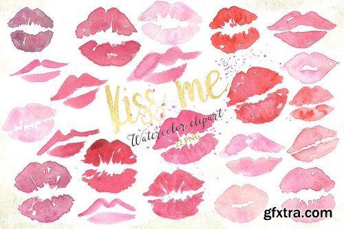 CreativeMarket Love Watercolor Bundle Valentine 1154168