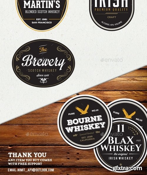 GraphicRiver - 9 Whiskey Brands Label 9115034