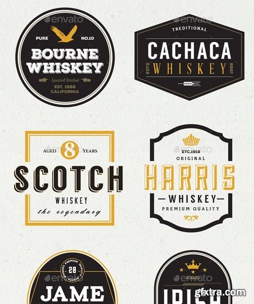 GraphicRiver - 9 Whiskey Brands Label 9115034