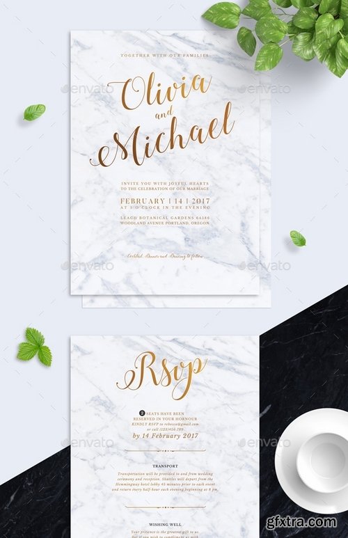 GraphicRiver - Marbel Wedding Invitation 18933489