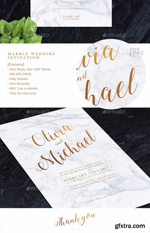 GraphicRiver - Marbel Wedding Invitation 18933489