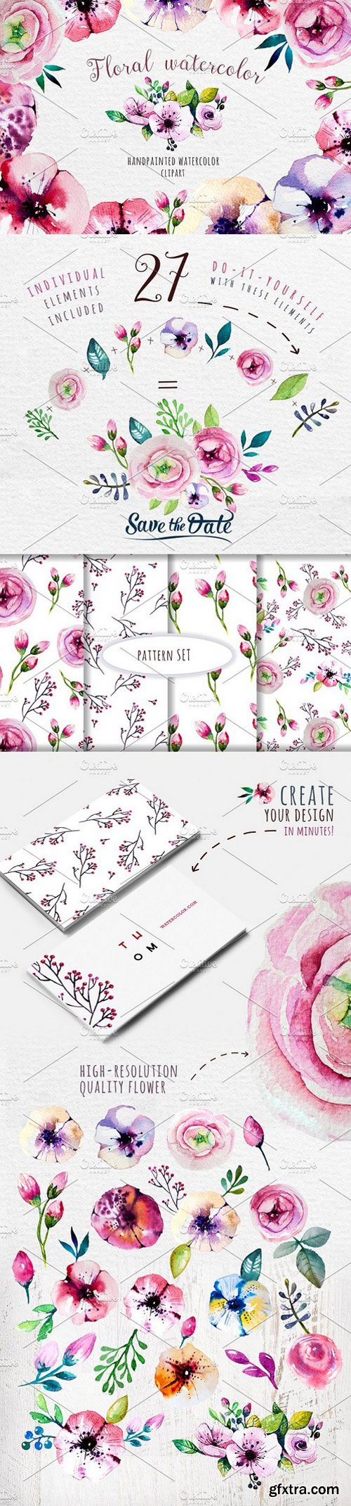 CM - Floral watercolor set 334427