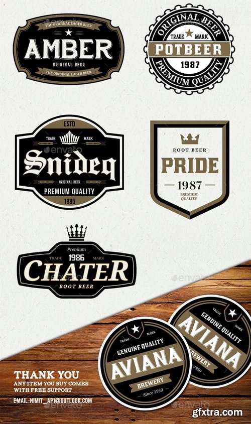 GraphicRiver - 9 Premium Beer Labels V2 15020080