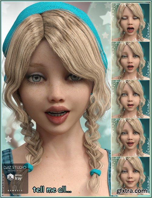 Awesomity Mix and Match Expressions for Tween Julie 7 and Genesis 3 Female(s)