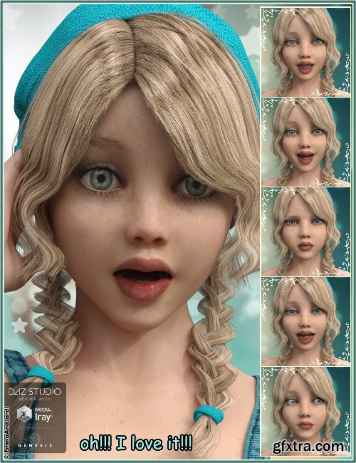 Awesomity Mix and Match Expressions for Tween Julie 7 and Genesis 3 Female(s)