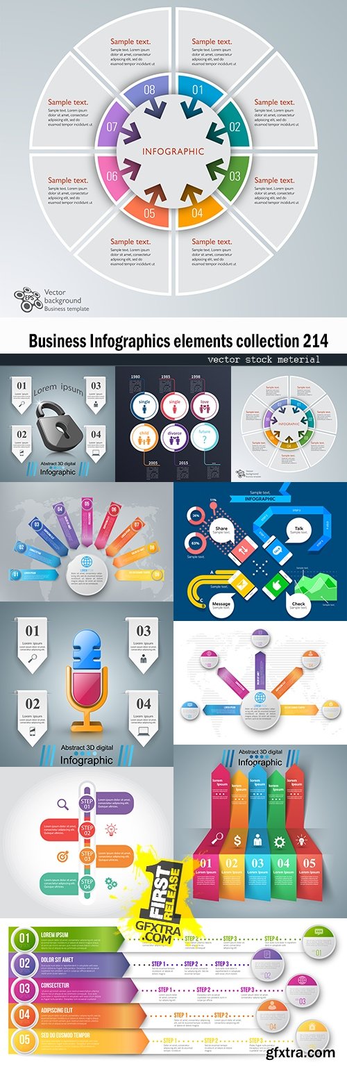 Business Infographics elements collection 214