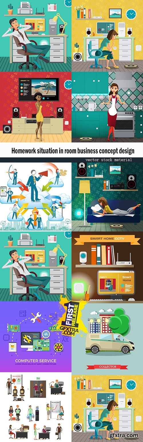 Homework situation in room business concept design