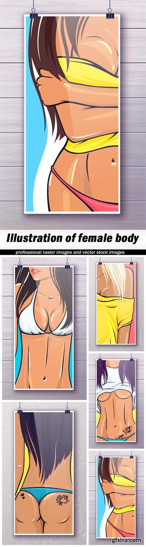 Illustration of female body - 5 EPS