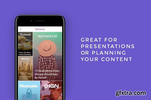 CreativeMarket NEW Snapchat UI Kit - inc. Stories 1154145