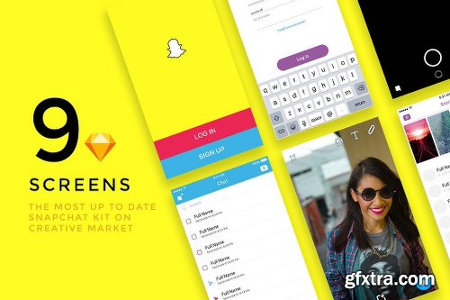 CreativeMarket NEW Snapchat UI Kit - inc. Stories 1154145