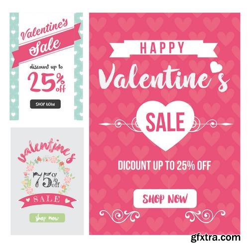 Modern Valentine Sale Banner Set