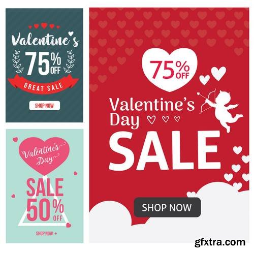 Modern Valentine Sale Banner Set