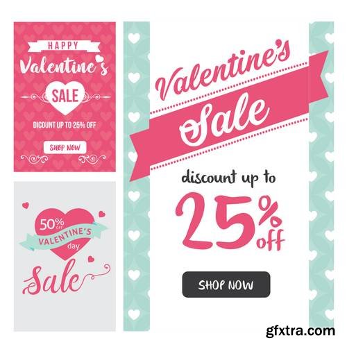 Modern Valentine Sale Banner Set