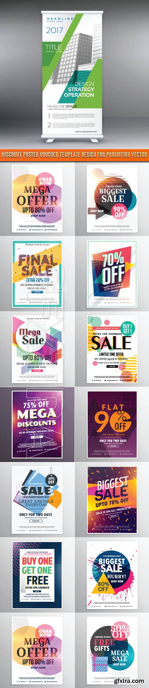 Discount poster voucher template design for promotion vector