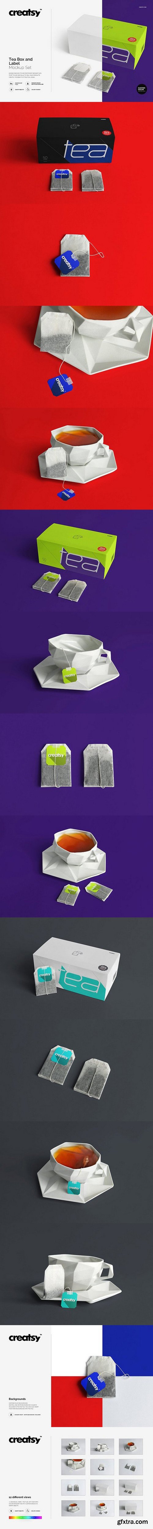 CM - Tea Box and Label Mockup Set 1193344