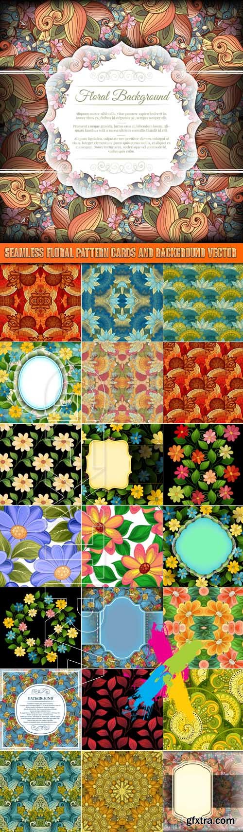 Seamless Floral Pattern cards and background vector