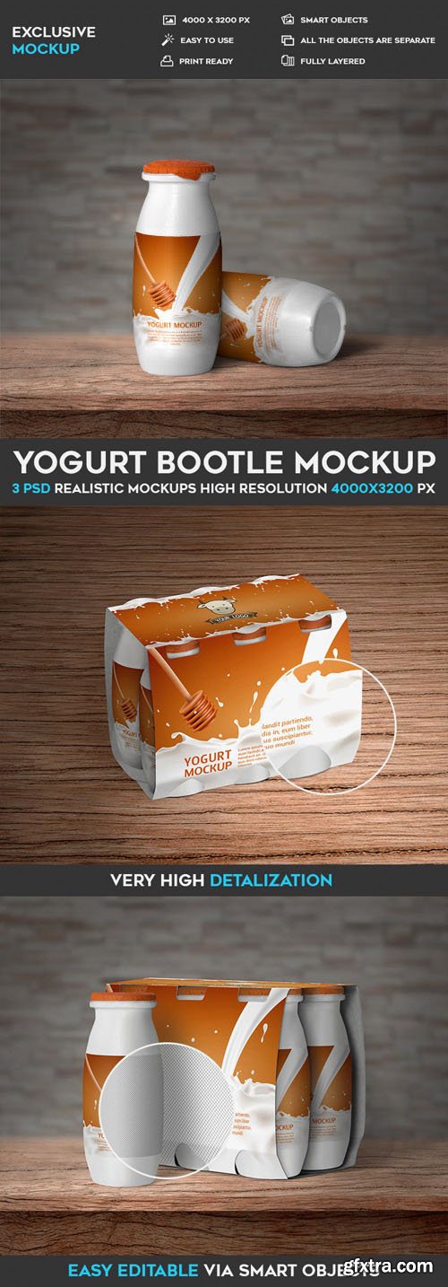 Yogurt Bottle PSD Mockup Template