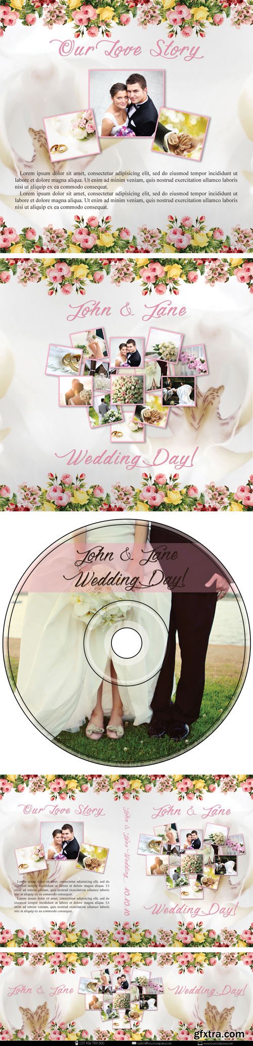 Wedding CD/DVD Cover - PSD Brochure Templates (+ Facebook Cover)