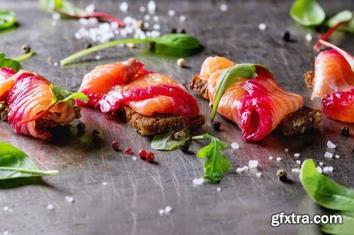 Collection of red fish sandwich meat cutting sushi humpback salmon tuna 25 HQ Jpeg